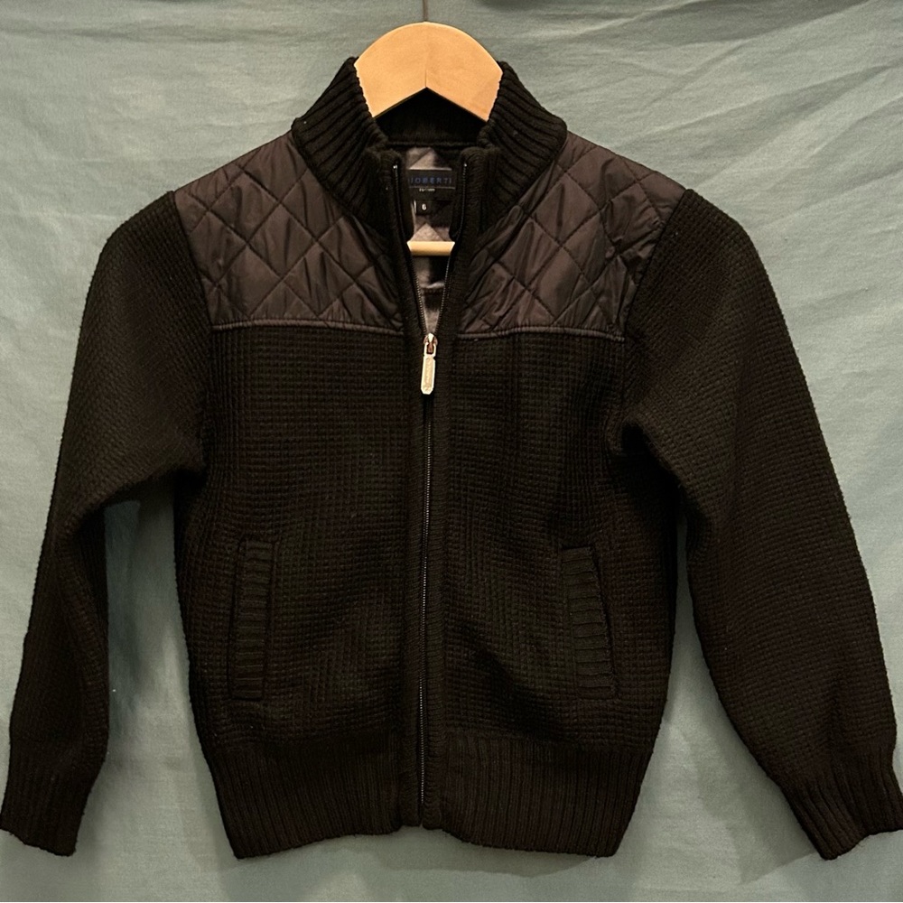Gioberti Boys Black Zip Sweater- Size 6